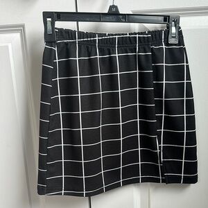 SHEIN Black and White Grid Mini Skirt